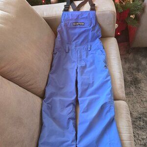Girls Burton L 12 snow pants bibs purple blue
